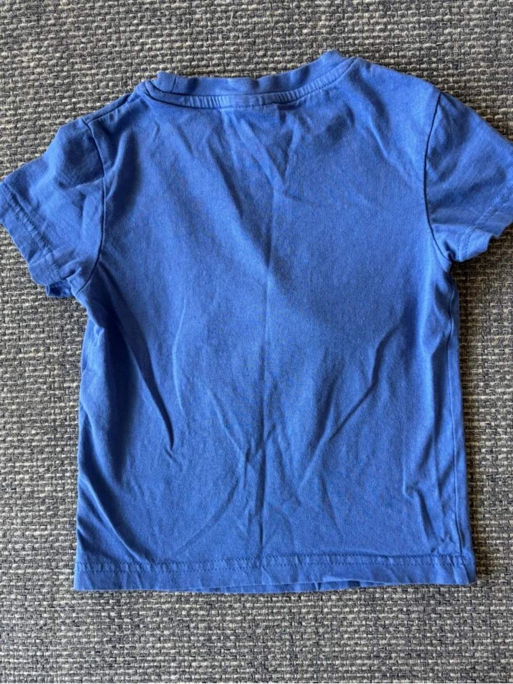 Kids Blue T‑Shirt Textured Fuzzy Donkey Graphic Applique - Hydra, Greece | Sz 2